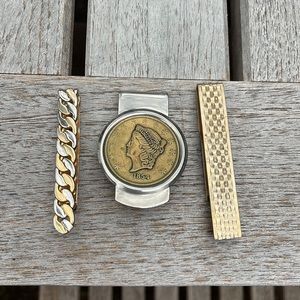 Vintage money clip & tie clips